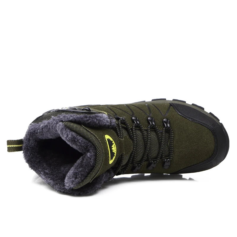 Men's Winter Snow Men Boots Waterproof Leather Sneakers Super Warm Women Outdoor Male Hiking Work Casual Shoes 35-46 | Обувь