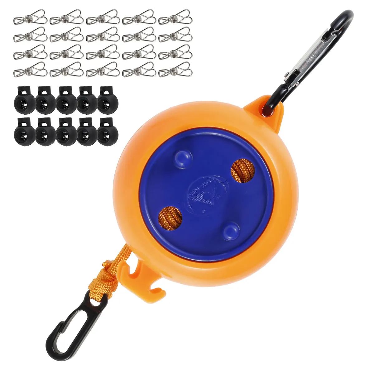 

8M Clothesline Retractable Washing Line Travel Clothesline with Fixed Buckles+Clothespins Laundry Rope Adjustable Drying Lines