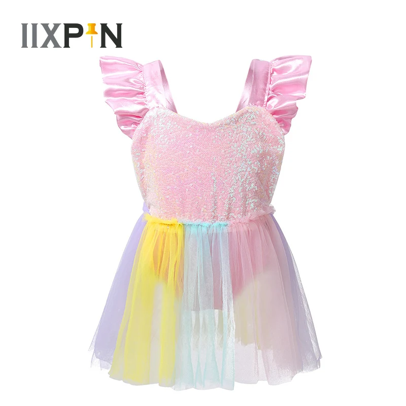 Детское платье комбинезон с блестками и открытой спиной|Балет| |