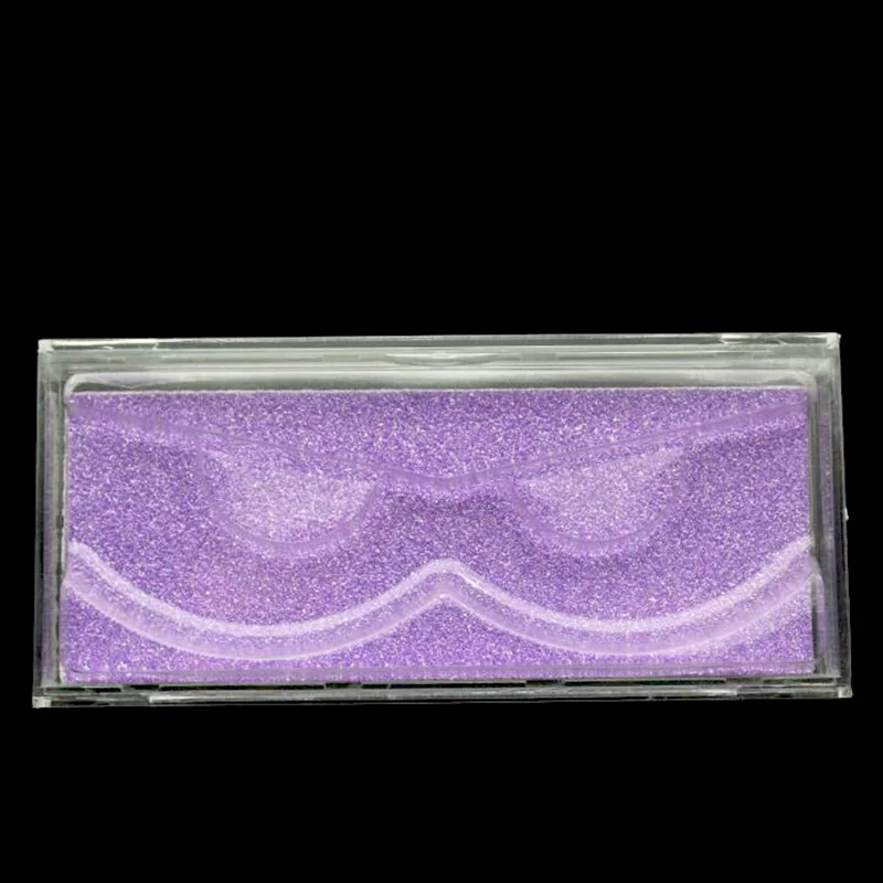 purple 20 шт Акриловые накладные ресницы упаковочная коробка поддельные 3D норковые ресницы Коробки искусственная кожа прозрачный пластиковый чехол с лотками - Цвет: purple