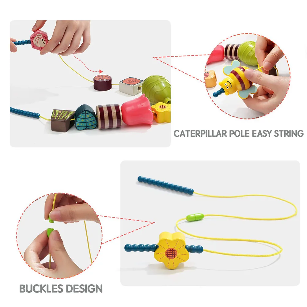 Cartoon Bee Lacing Beads Kids Fine Motor Skills Toys Stringing Birthday Gift Education Colorful Products Toy | Игрушки и хобби