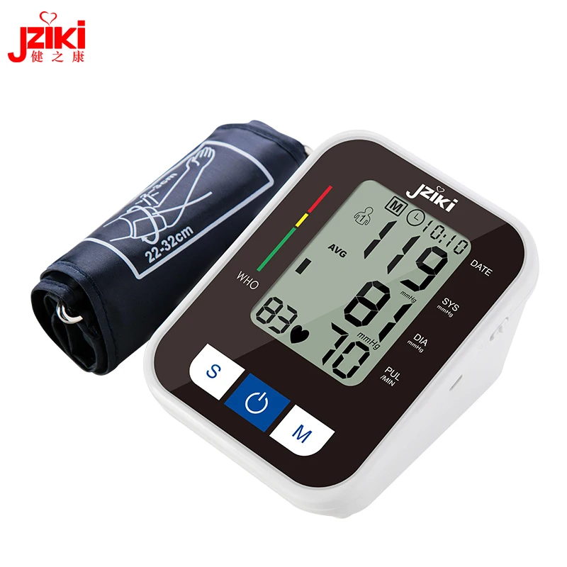 

Hot Selling Sphygmomanometer Upper Arm Type Digital Voiceless LCD Backlight Blood Pressure Monitor for heart rate test