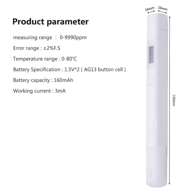 Yieryi TDS ph-метр PH/TDS/EC/TEMP метр цифровой монитор качества воды тестер серии для бассейнов, питьевой воды, аквариумов