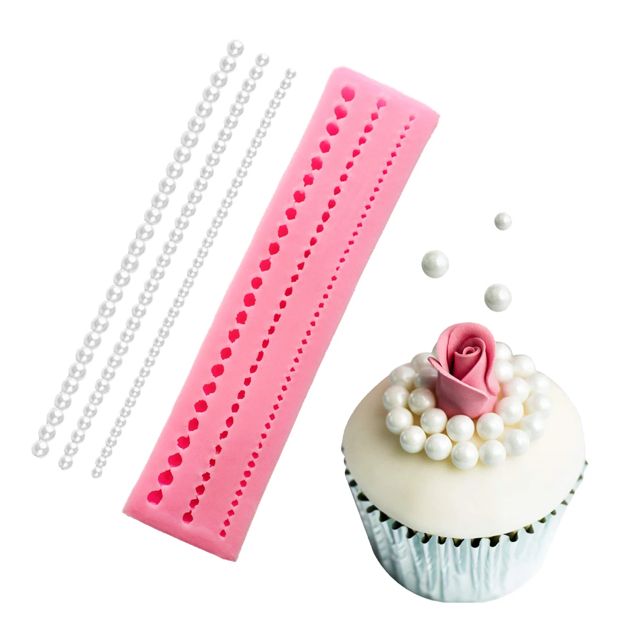 

Pearl String Shape Silicone Mold Kitchen Cake Baking Decoration Tool DIY Gum Pastry Chocolate Bread Mousse Dessert Fondant Mold