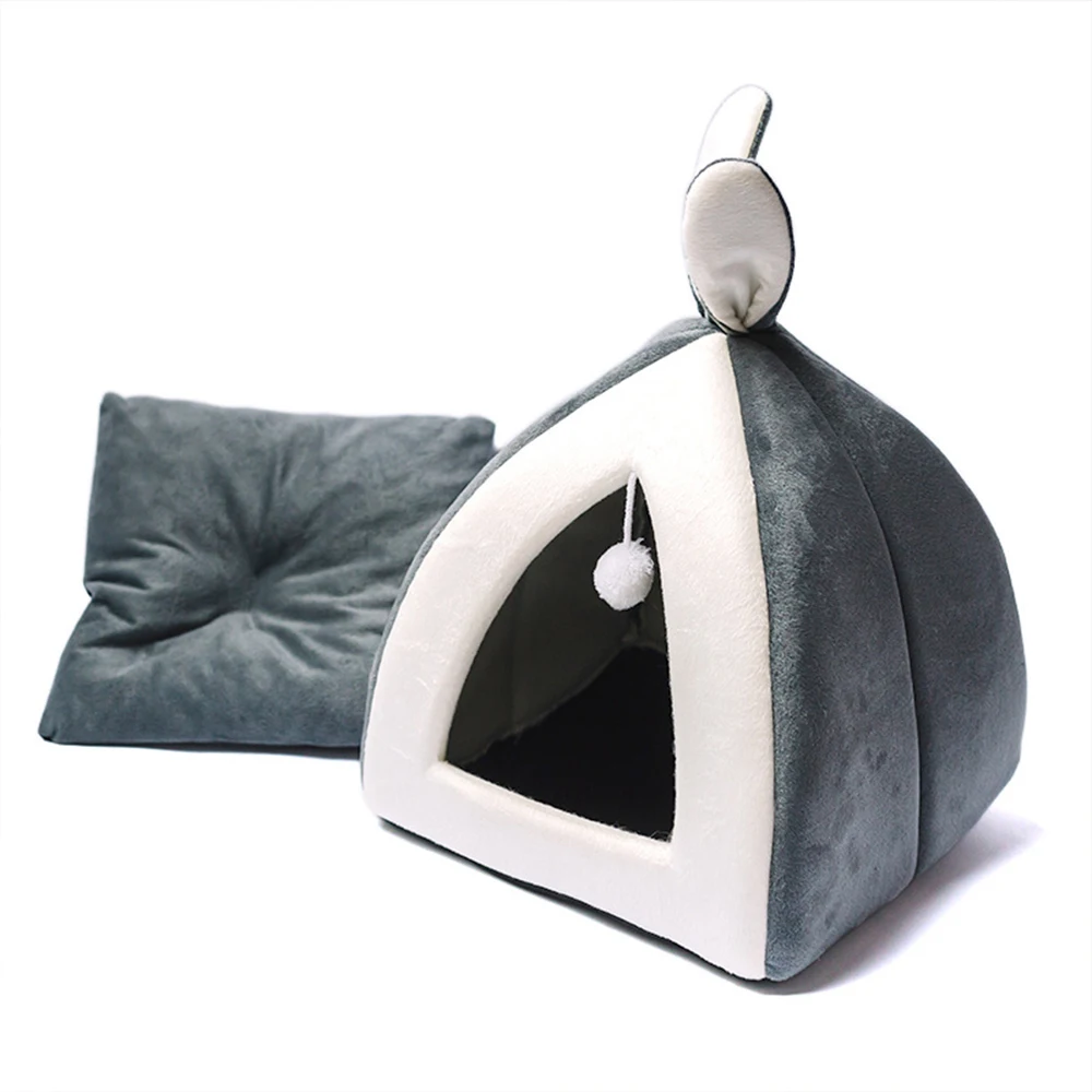 

Rabbit Ears Cats Bed House Sleeping Nest Tent Comfortable Thicken Dogs Cushion Mats Cute Kennel for Kitten Puppy Small Dog Stuff
