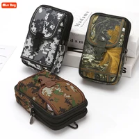 universal army camo canvas waist pack wear belt phone bag for iphone for samsung for huawei xiaomi nokia models coin purse