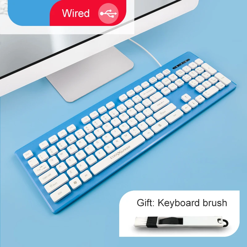 USB Проводная и 2 4G Беспроводная шоколадная клавиатура эргономичная игровая для