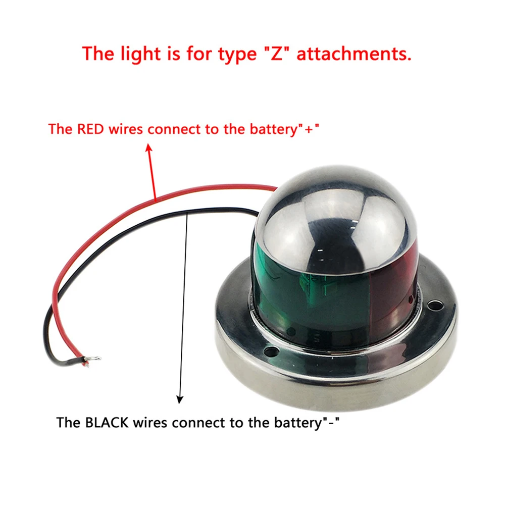 

Stainless Steel Waterproof Marine Yacht LED Signal Light Navigation Light Red and Green Bow Light Deck Marine Signal Light