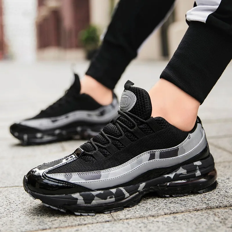 

2021New Fashion Breathable Casual Shoes Lightweight Air Cushion Lightweight Damping Lace Up Autumn Mens Shoes