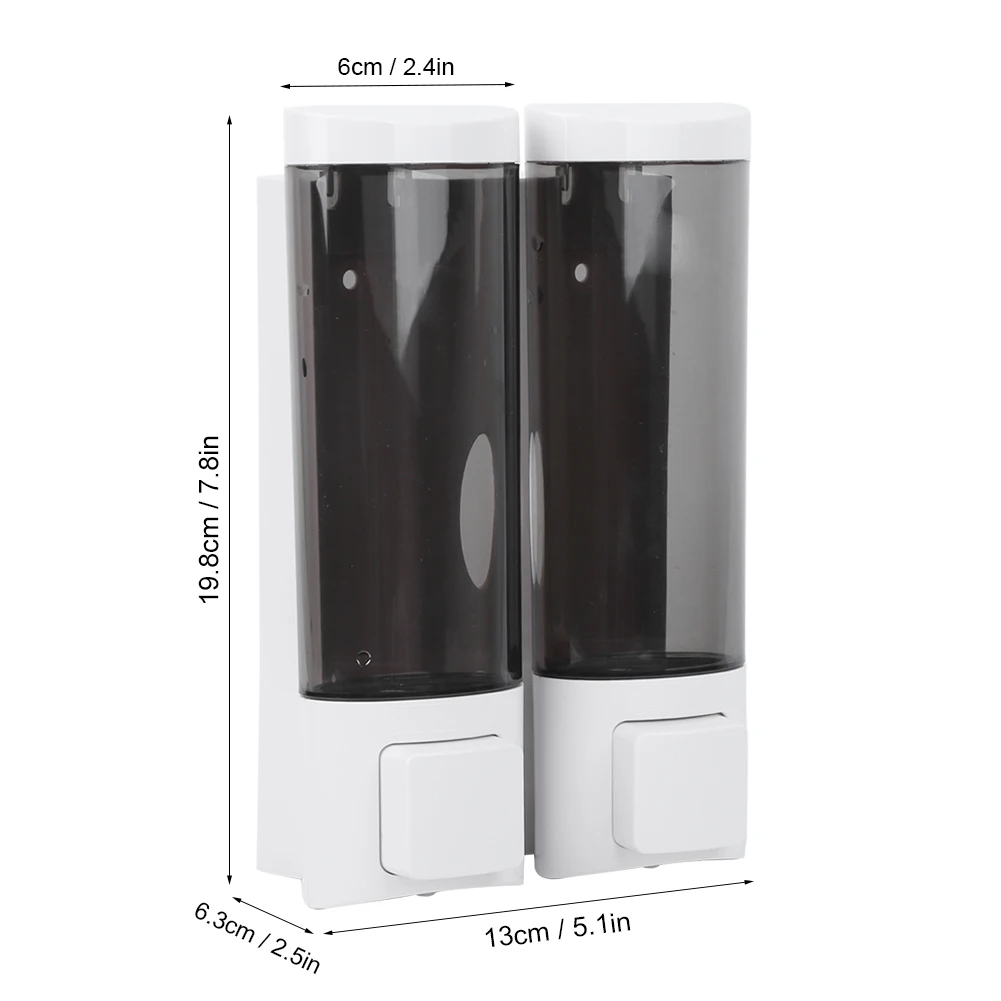 

soap bottle Dispenser 200mlx2 Double Head Wall Mounted Soap Dispenser Manual Liquid Shampoo Dispenser for Home Hotel Sanitizer
