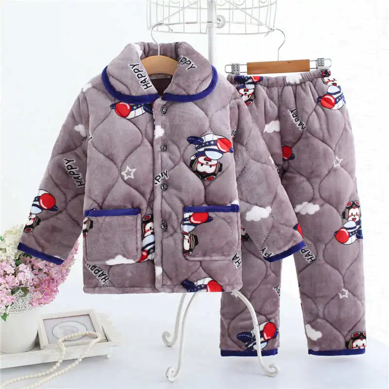 6164 pajama sets Pijama infantil; детская одежда; зимние пижамные комплекты; утепленная Пижама; комплект; детские пижамы; детская фланелевая одежда для сна; пижамы для младенцев - Цвет: 6164 pajama sets