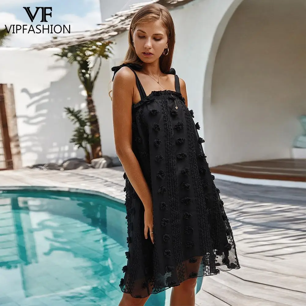 VIP модное летнее платье на лямках с повседневные свободные однотонные Цвет