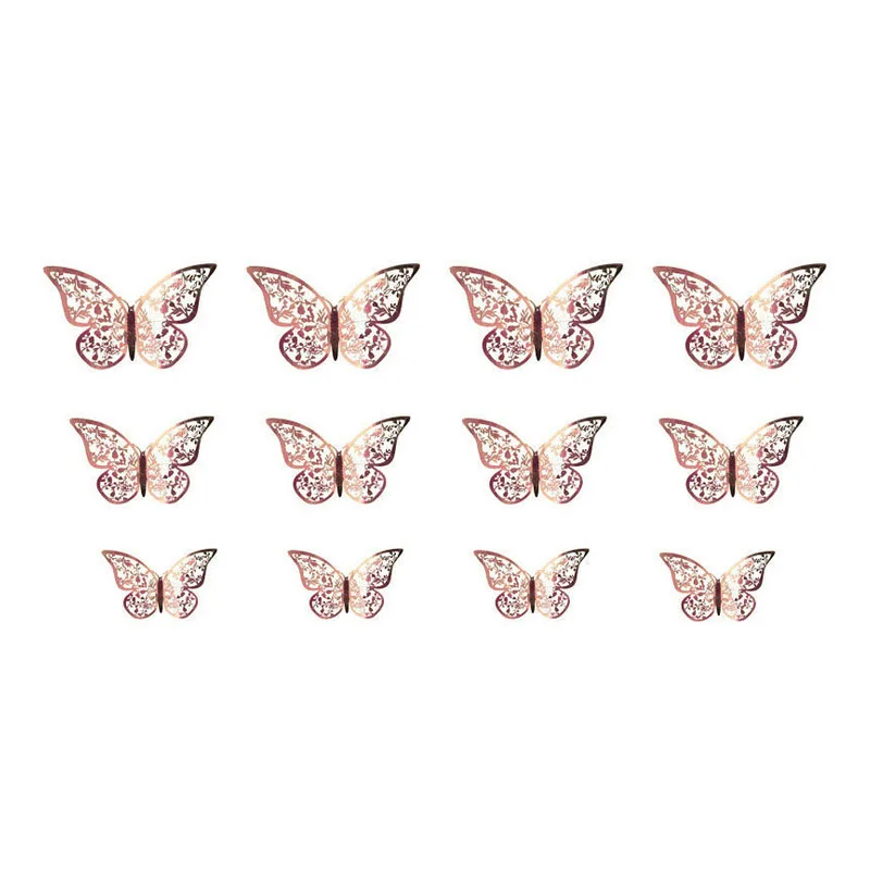 

12Pcs 4D Hollow Butterfly Wall Sticker DIY Home Decoration Wall Stickers wedding Party Wedding Decors Butterfly Kids Room Decors