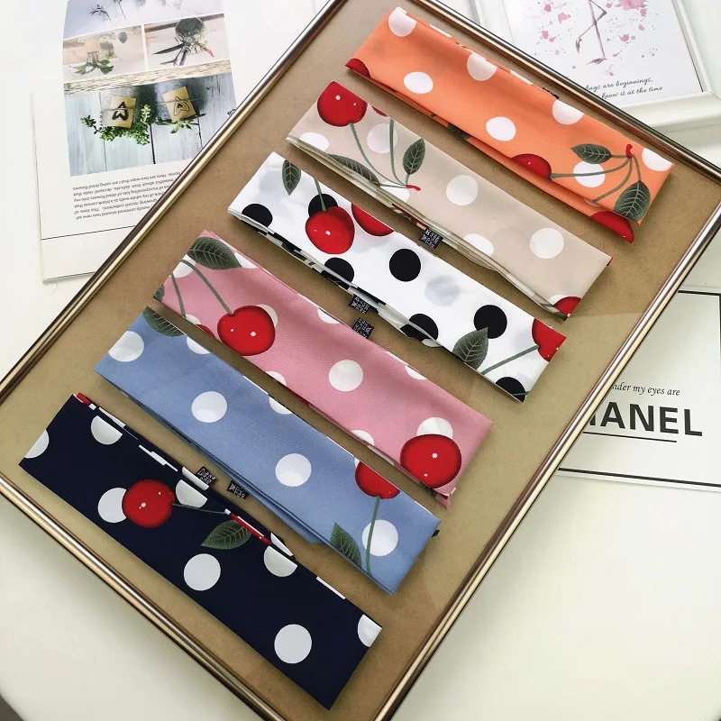 Женский Узкий Шелковый шарф с принтом фруктов роскошный брендовый Модный