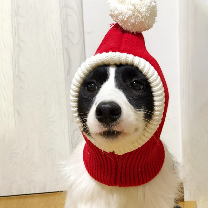 Christmas Dog Cap Knitted Pet Hats for Dogs Accessories Winter Warm Cat Dog Hat Puppy Pet Caps for Dogs Hat with Ball Headwear
