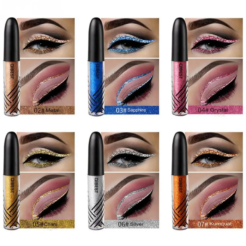 QIBEST 13 colors Liquid Glitter Eyeliner Waterproof Long Lasting Eyeshadow Shimmer Sparkling Makeup Diamond Eyeliner Cosmetic