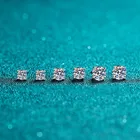 Новое поступление Diamond тесты последние круглой бриллиантовой огранки в общей сложности 0,6-2 карата Цвет Муассанит Серьги-клипс серебро 925, оригинал, ювелирное изделие