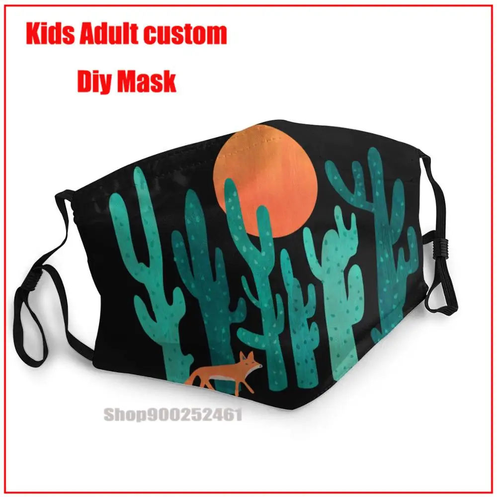 

Fox In Cactus Forest DIY mask for face fashion washable reusable face mask adult mascarillas de tela lavables con filtro