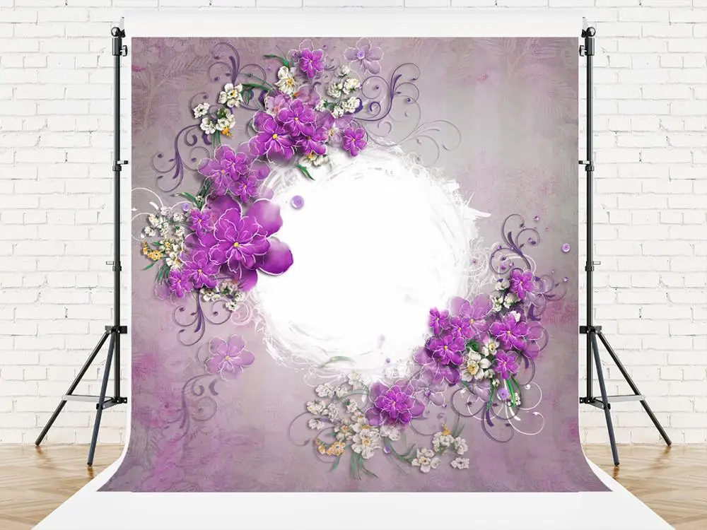 VinylBDS 5X7FT фоны для фотосъемки Fotografia большой красный цветок фиолетовая мечта фон |