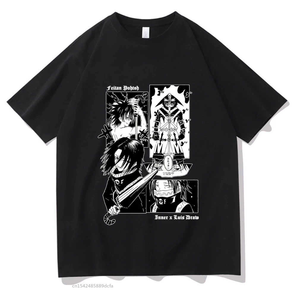 

Anime Hunter X Hunter Tshirt Feitan Potoo Oversized Print T-shirt Loose Harajuku Tee Shirt Casual Fashion Streetwear