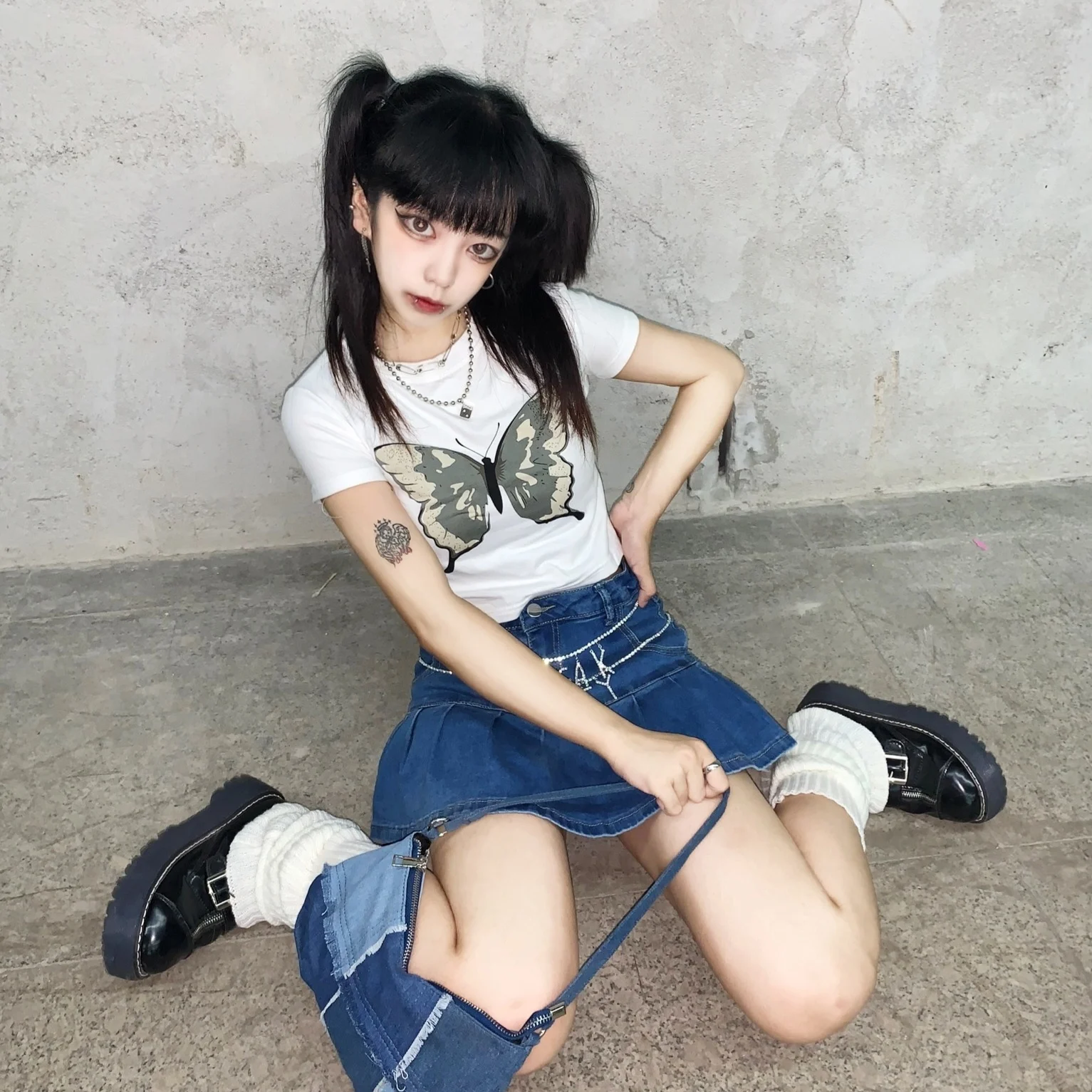 

Женская футболка с принтом бабочек, в стиле Харадзюку