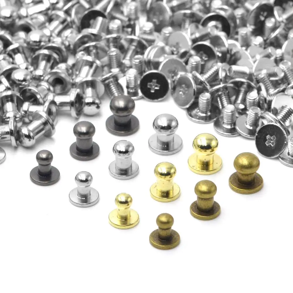 KALASO набор из 10 латунных ручек винтовые заклепки круглых головок с кожаным