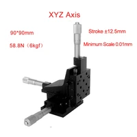 xyz axis 9090mm vertical lift linear platform motion manual stage sliding table pldv90 lm c2 cross rail