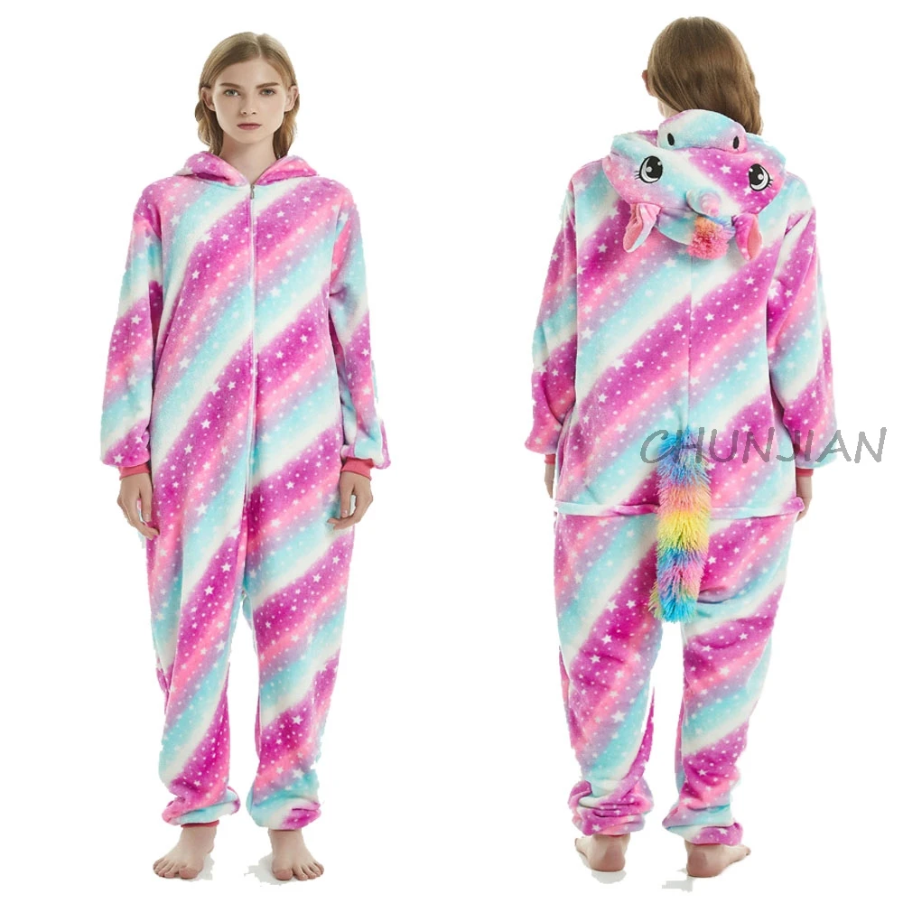 Новинка зимняя теплая Фланелевая Пижама комбинезон Kigurumi женские и мужские
