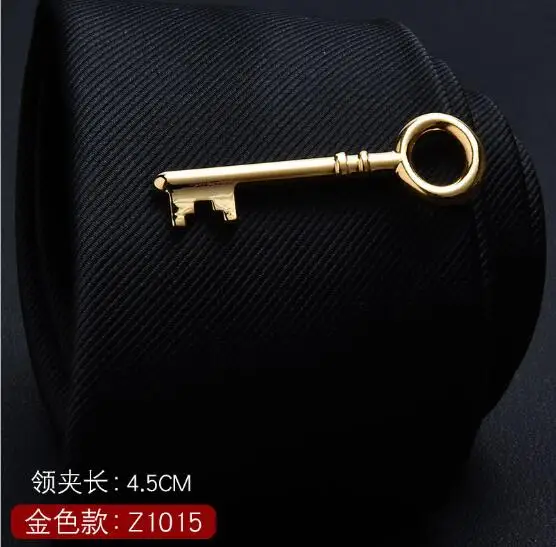Key 20 шт./лот, Золотой зажим для галстука, винтовка, пистолет, якорь, курительная трубка, ножницы для рыбы, очки, ручка для ключей, зажим для галстука, зажимы для галстука, мужские ювелирные изделия, смешанный заказ - Окраска металла: Key