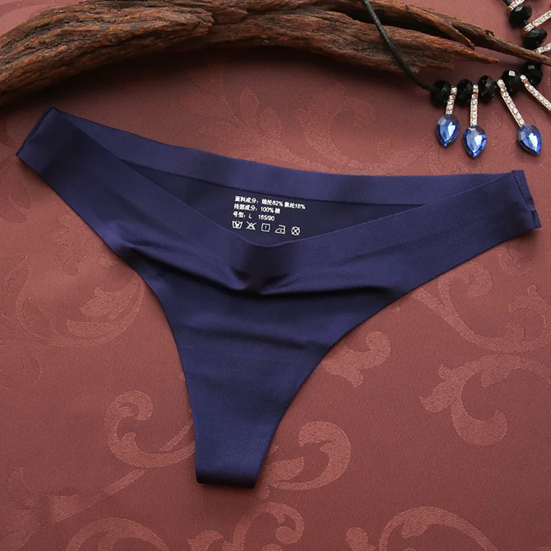 Женские ультратонкие стринги с заниженной талией однотонные бесшовные Тонги