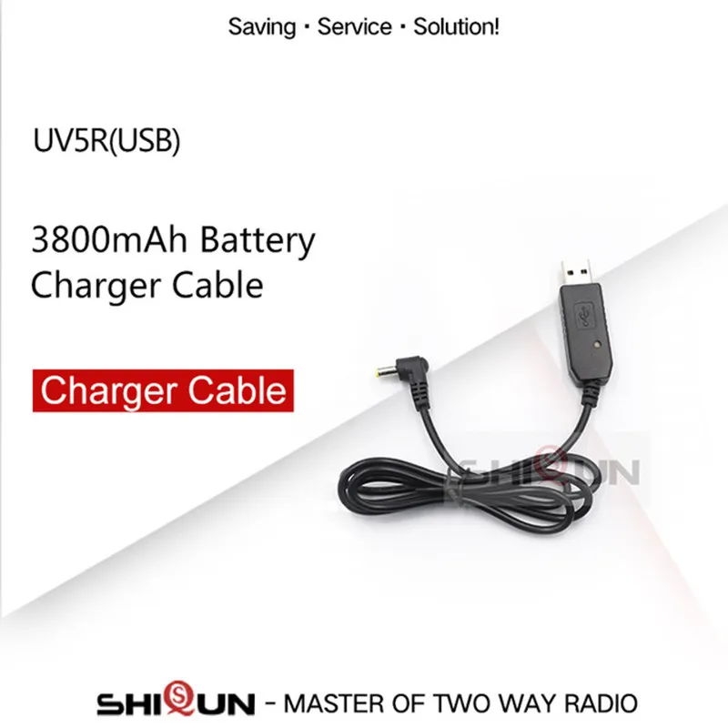 Charger Cable BL-5 аккумулятор высокой мощности 3800 мАч Baofeng UV-5R Аккумулятор для радио частей bao feng 3800 мАч Pufong UV 5R uv5r аксессуары Baofeng - Цвет: Charger Cable