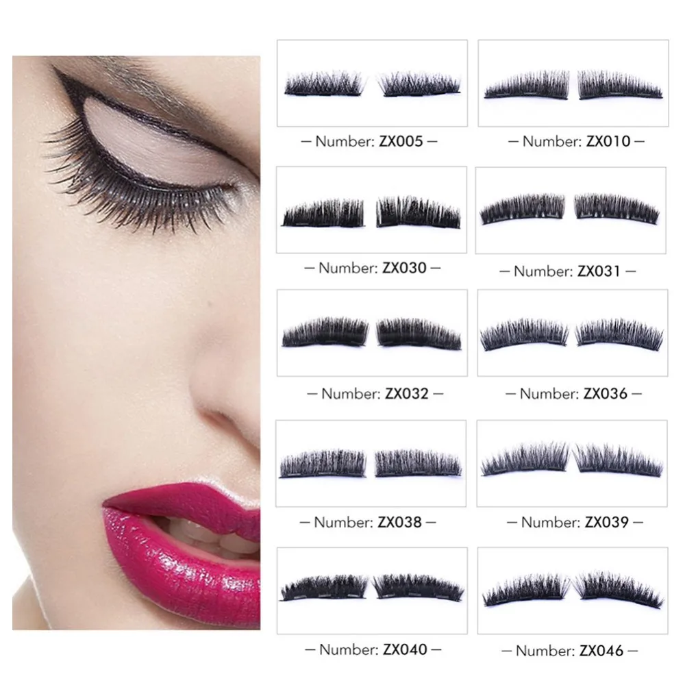 4 шт./пара 3D накладные магнитные ресницы из мягкой натуральной наращивание волос