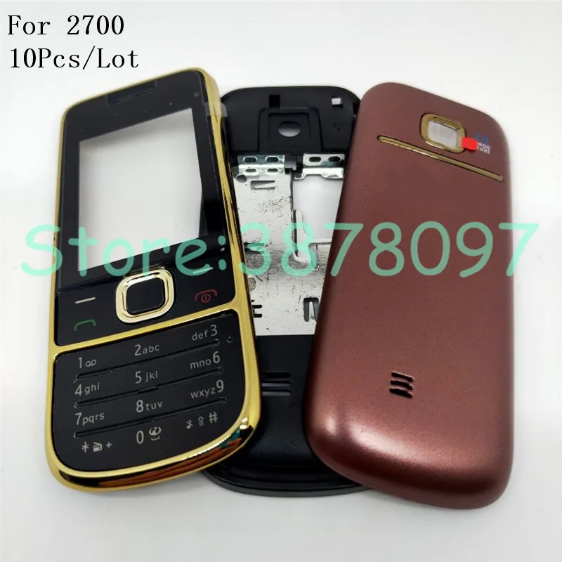 10 шт./лот корпус чехол для Nokia 2700 полный мобильного телефона крышка батареи