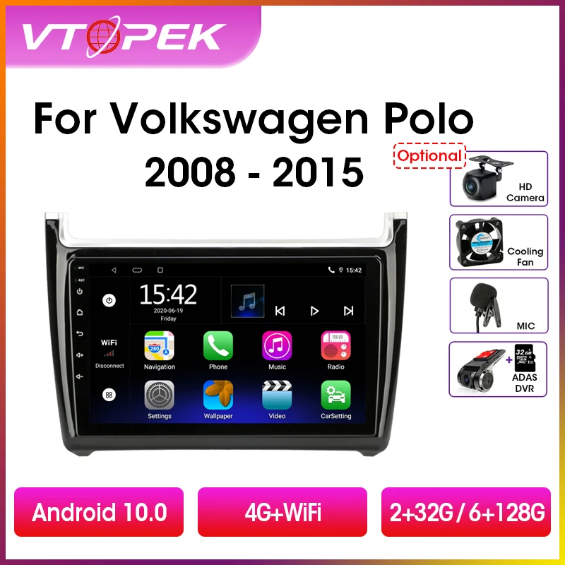 Vtopek 9 &quot2din 4G + WiFi Android 10 0 Автомобиль Радио Мультимедийный видеоплеер GPS навигации