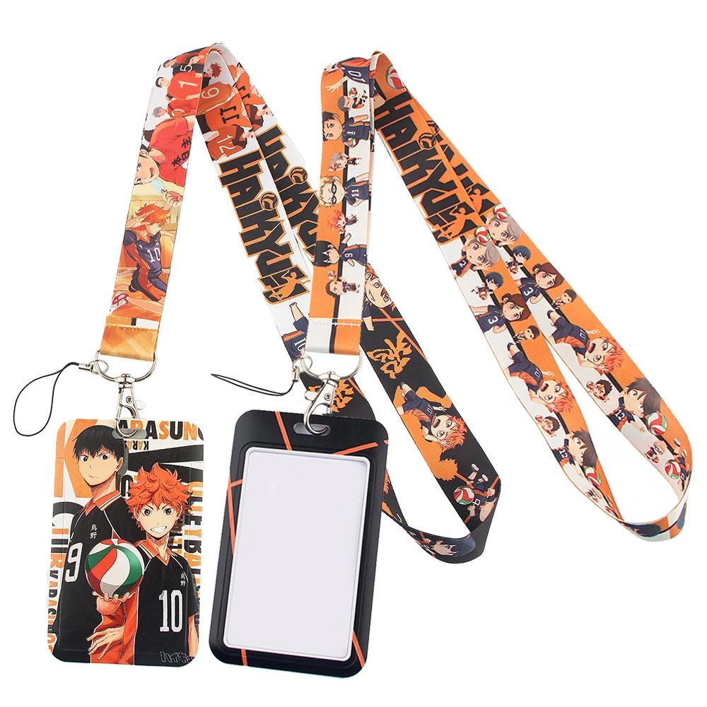 LT19 Аниме Haikyuu шнурок для кредитных карт ID бейдж держатель брелок ключей сумка