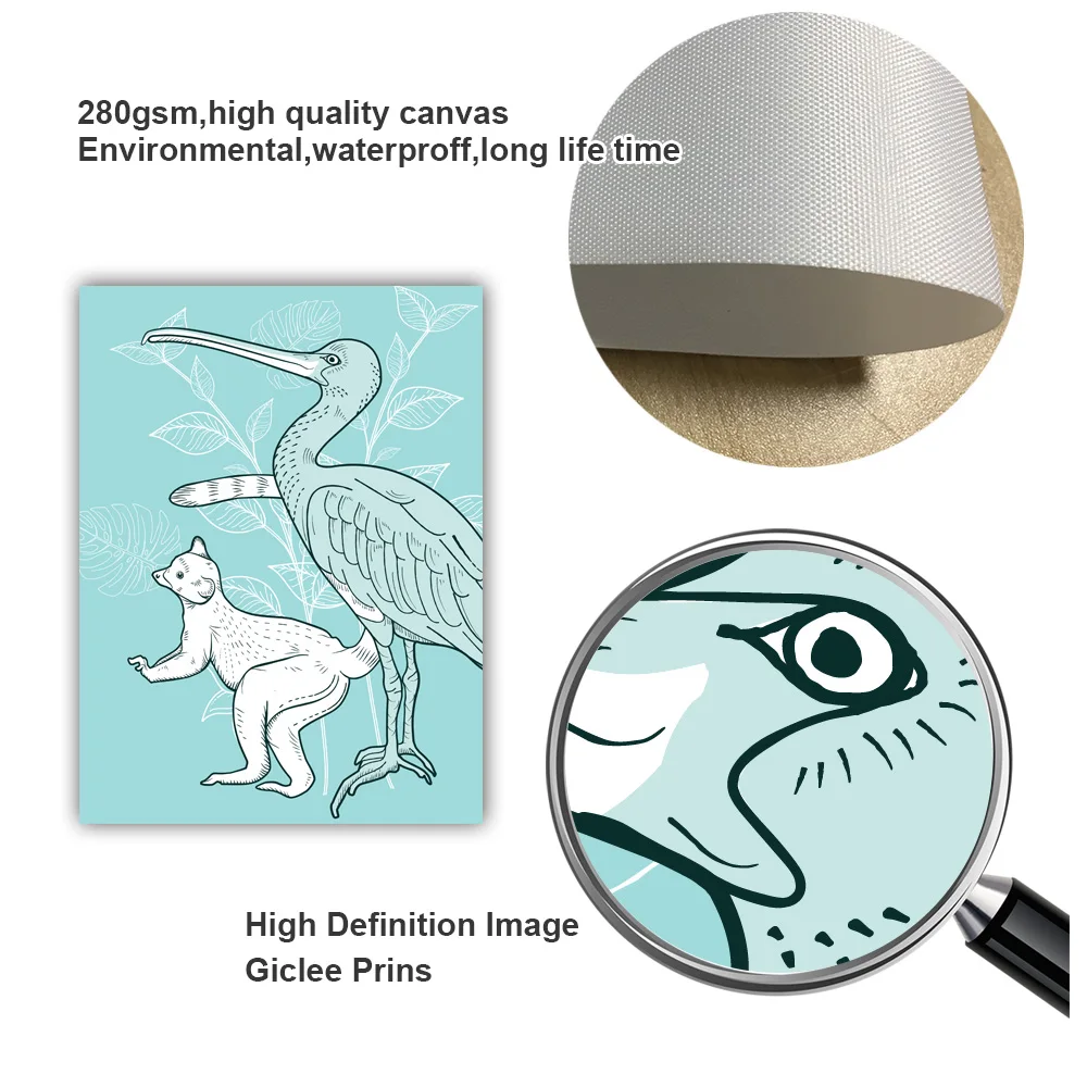 Мультяшные дикие животные Ленивец попугай кенгуру скандинавские плакаты и