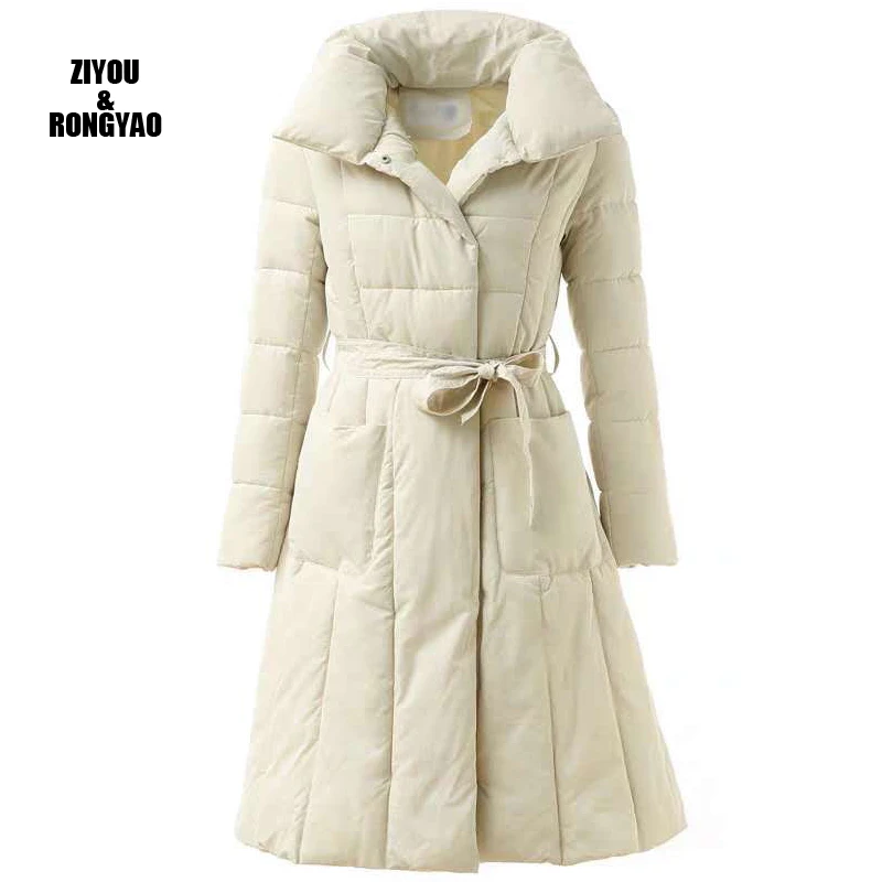 Новое поступление 2020, Модная приталенная женская зимняя куртка, теплая утепленная женская куртка с хлопковой подкладкой, длинные пальто, па...