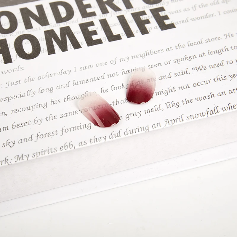 

24 Pcs Cosplay Kimetsu no Yaiba Kamado Nezuko Pink Fake Nail Artificial False Nails