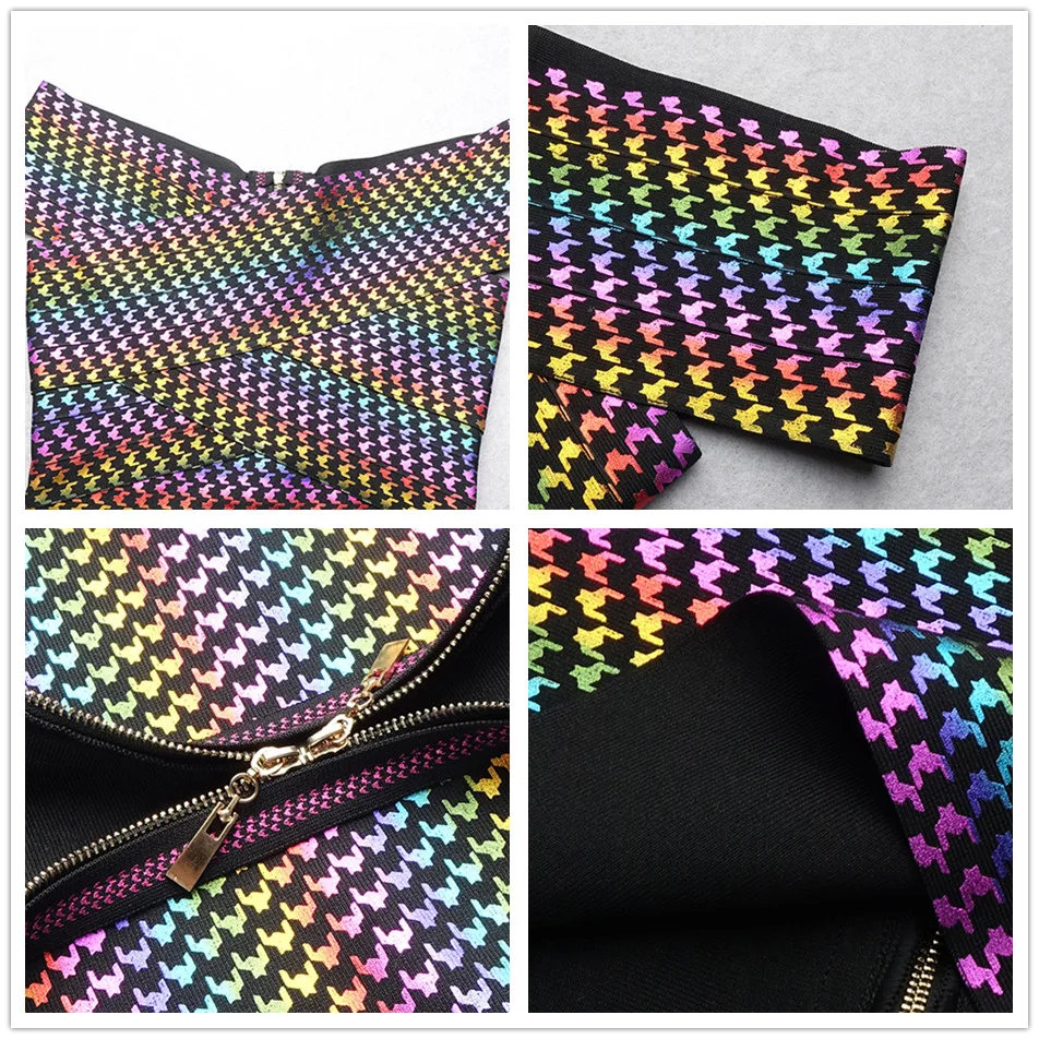 Женское Бандажное платье без рукавов облегающее с открытыми плечами и принтом в