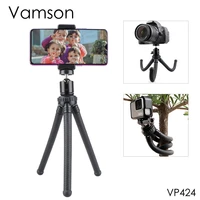 vamson for gopro hero 8 7 6 5 octopus flexible portable tripod bracket monopod selfie stick for iphone dslr camera vp424