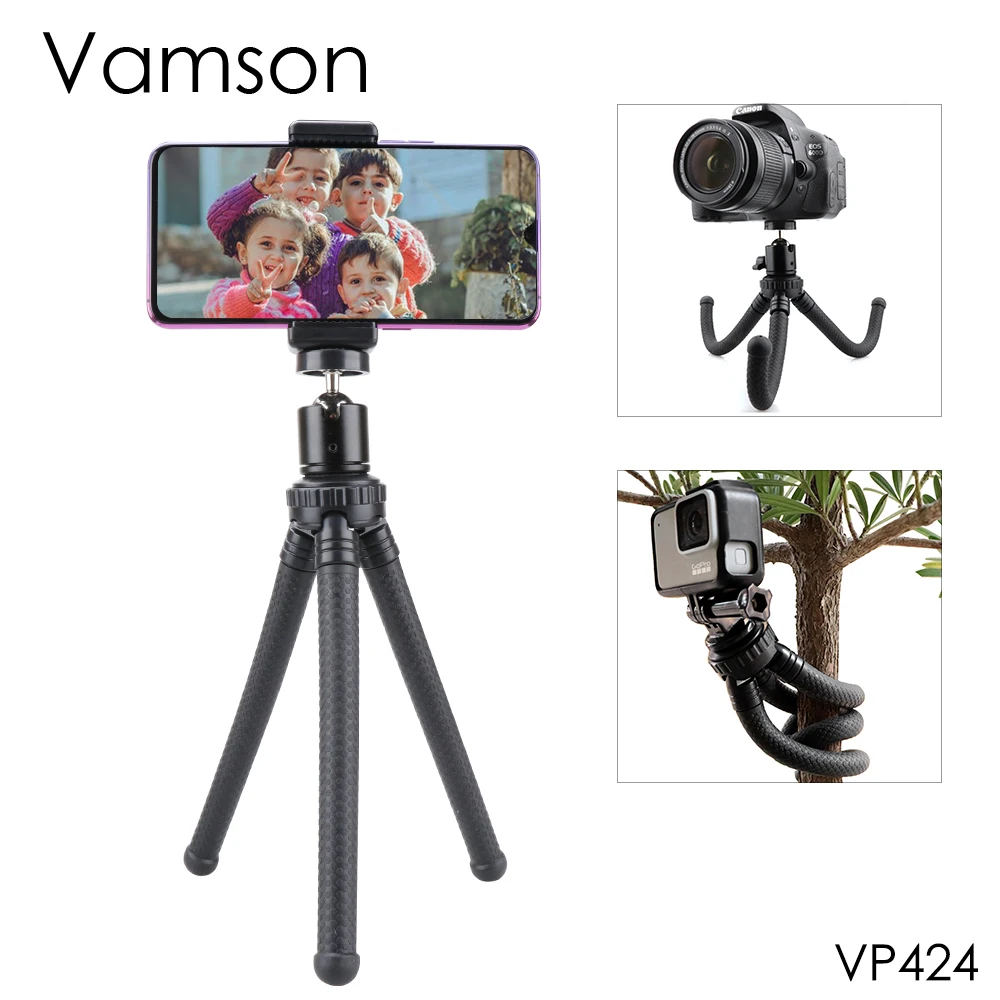 Vamson для GoPro hero 8 7 6 5 Осьминог Гибкий портативный штатив кронштейн монопод селфи