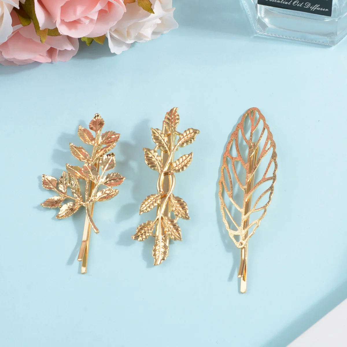 1 шт. Модные металлические заколки для волос в форме листьев и перьев женщин