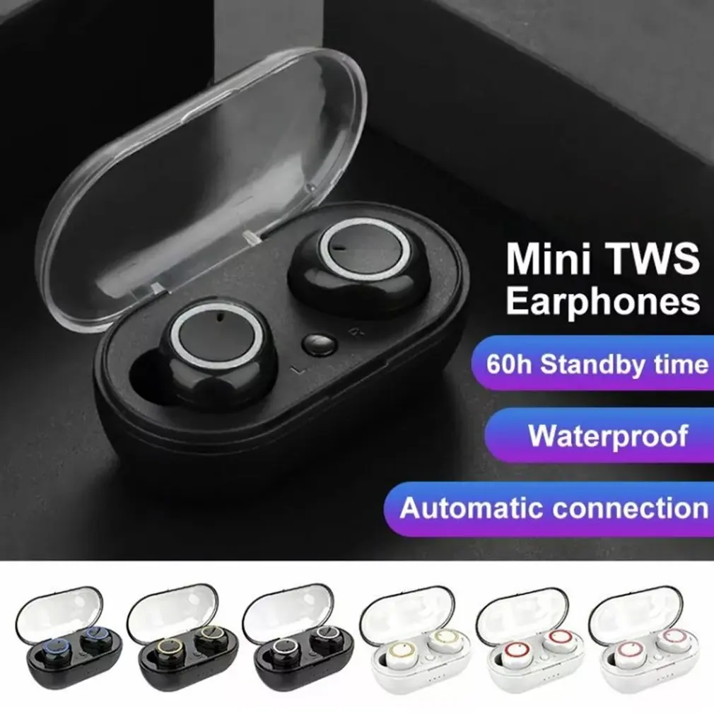 

Bluetooth 5.0 Wireless Earphone 250mAh Mini Stereo Headset Wireless In-Ear Touch Control Headphone Select Songs And CallTWS Y50