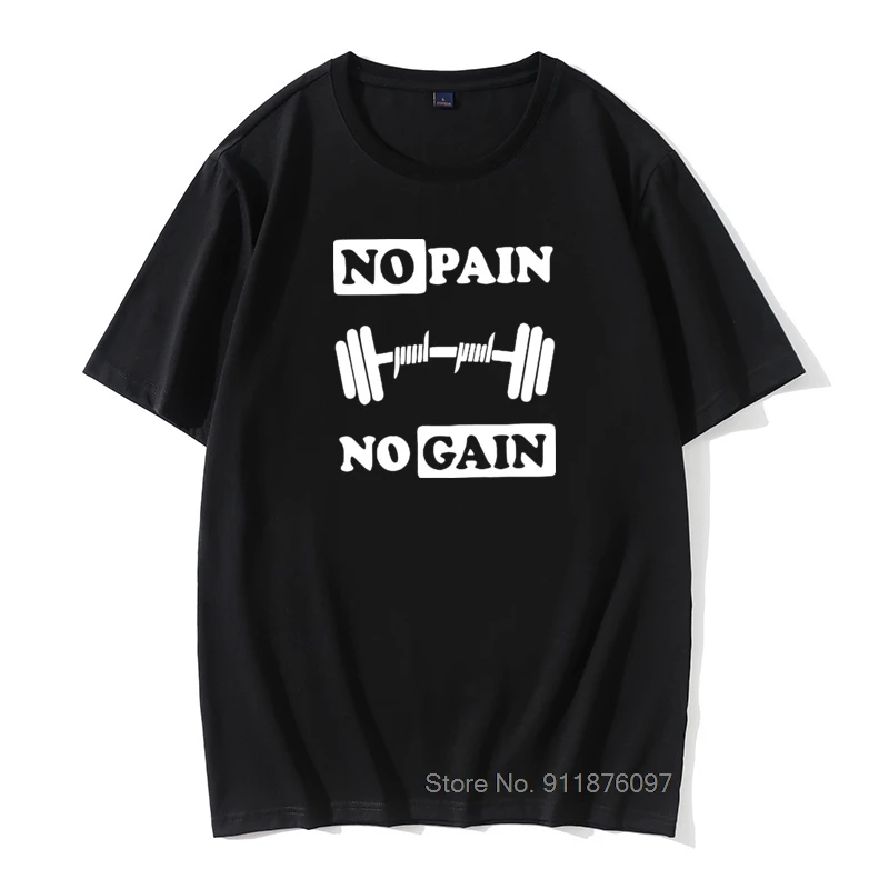 

Футболка мужская повседневная с принтом «no pain no gain», 100% хлопок