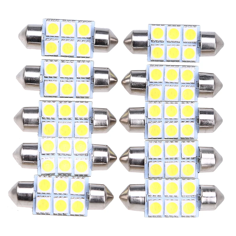 POSSBAY 10 шт. 36 мм 5050 6SMD белый микро общий автомобиль гирлянда для салона Купол