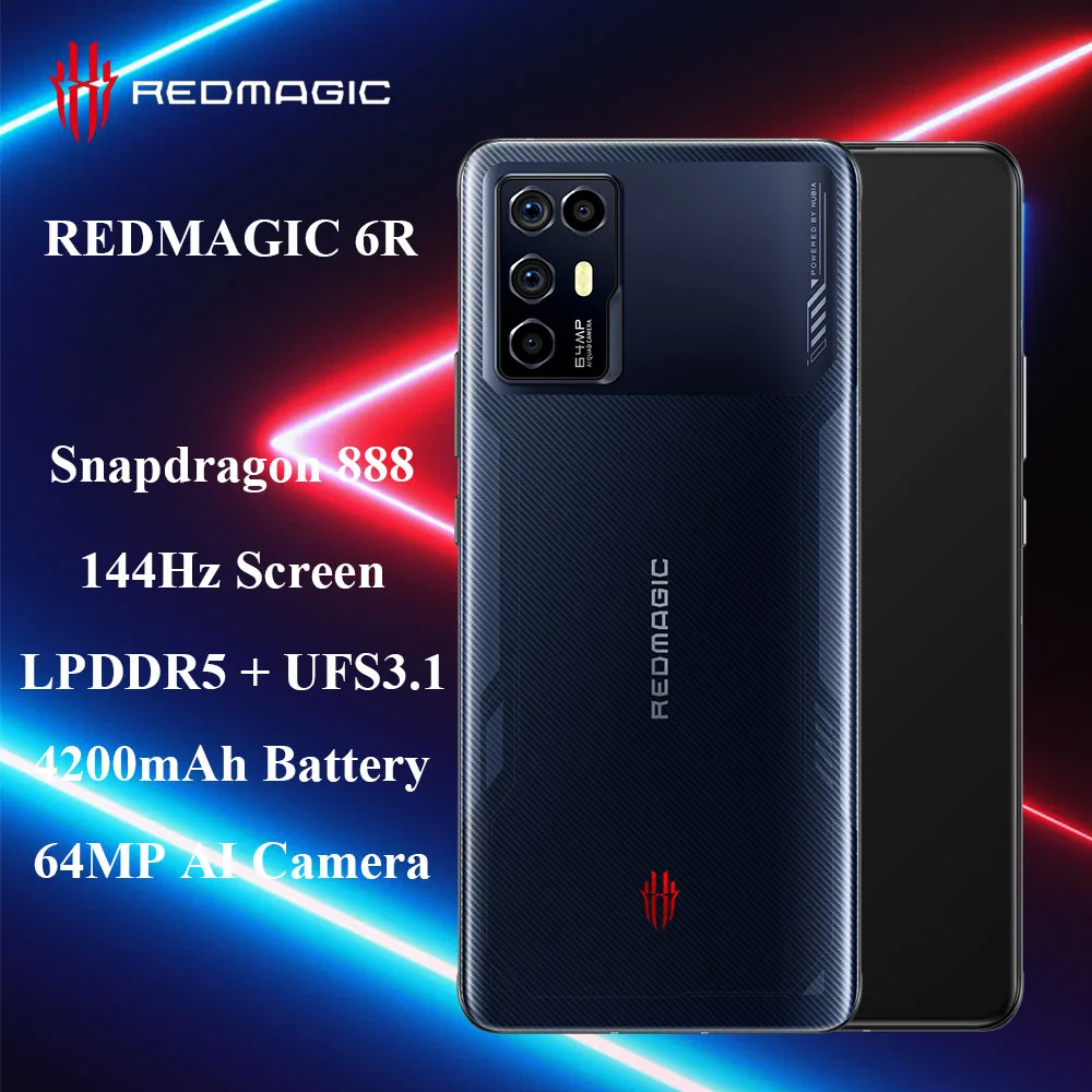 

REDMAGIC 6R Gaming Smartphone Global Version Snapdragon 888 144Hz 6.67'' FHD+ AMOLED Display Octa Core 64MP Quad Camera