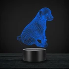 Милый Лабрадор ретривер собака 3D лампа Иллюзия ночсветильник Светодиодная лампа многоцветная вспышка исчезает рождественские подарки для детей детская игрушка