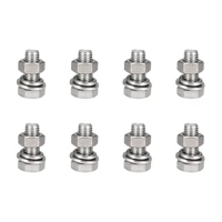 uxcell m10 x 25mm hex head screws bolts nuts flat lock washers kits 8 sets