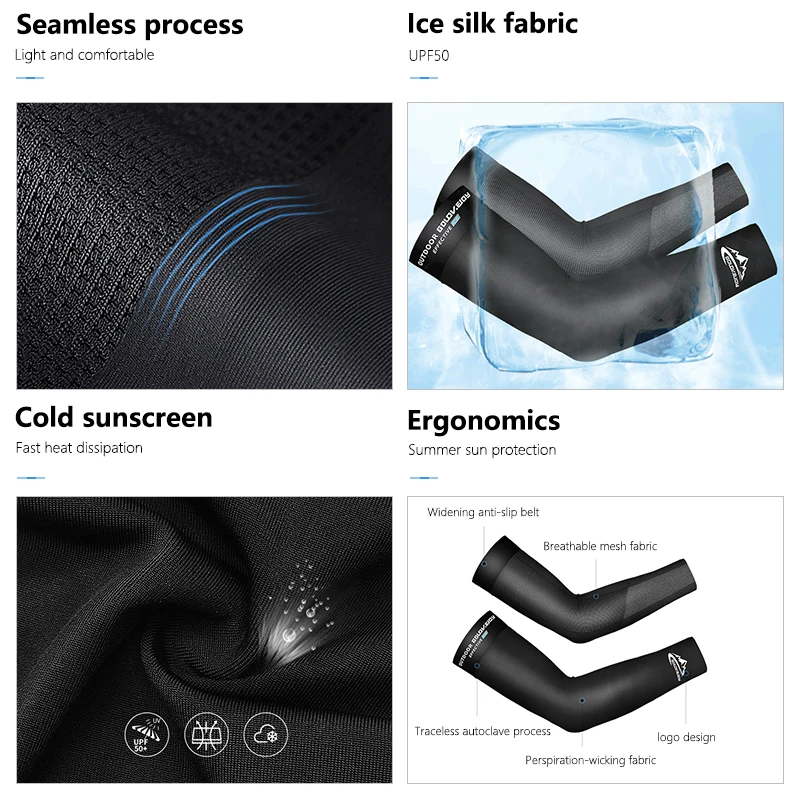 Налокотники из ледяной ткани защита от УФ излучения для бега езды на велосипеде