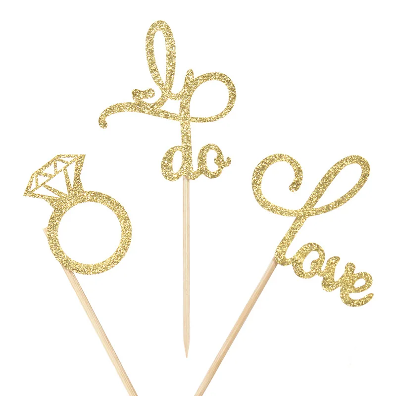 Украшения для свадьбы 12 шт. алмазные топперы кекса топпер торта любовь свадебный